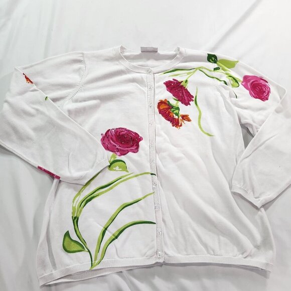 Quaker Factory Spring Cardigan, Roses-- See Pictures for Measurements
Lot G - Picture 2 of 7